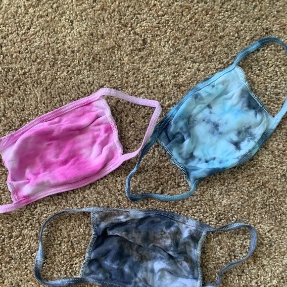 NWT blue & pink tie dye cotton face mask bundle - Picture 9 of 13